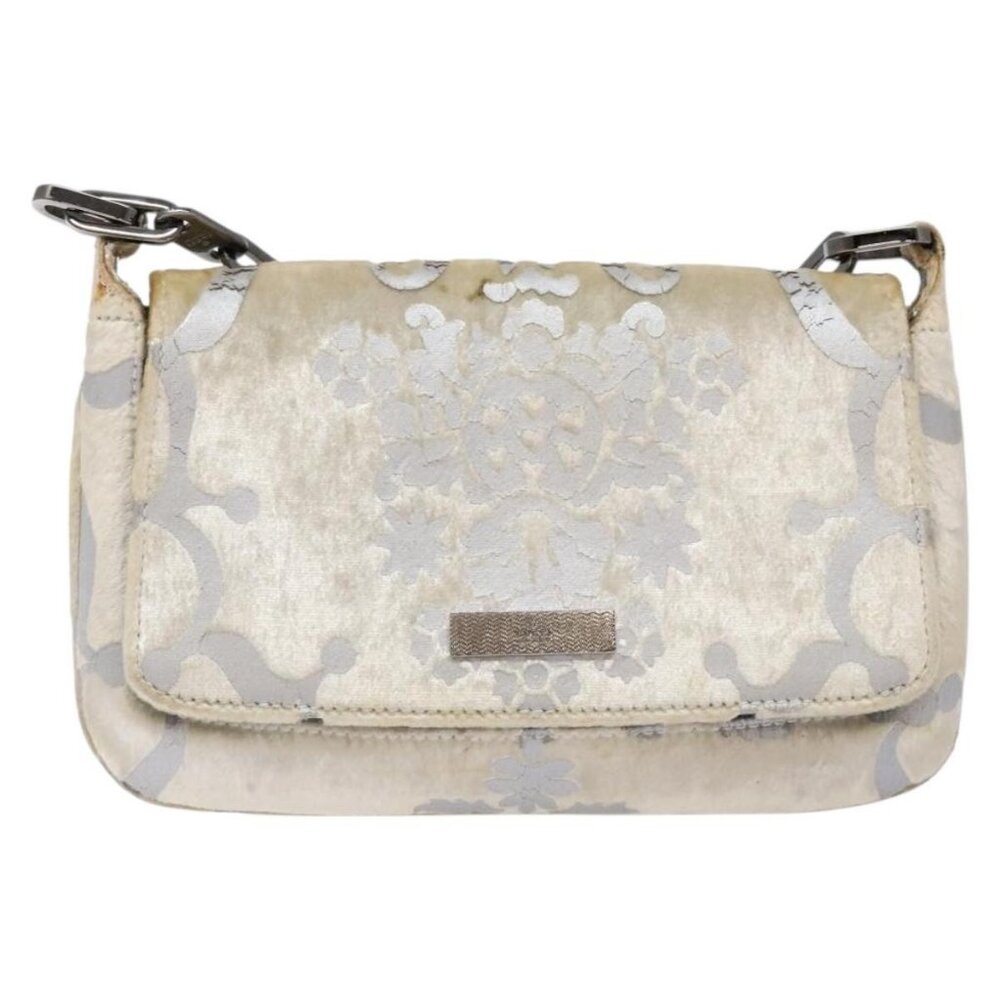 Authentic GUCCI Chain Shoulder Bag Velor White 007 2033 1705 - Picture 9 of 16